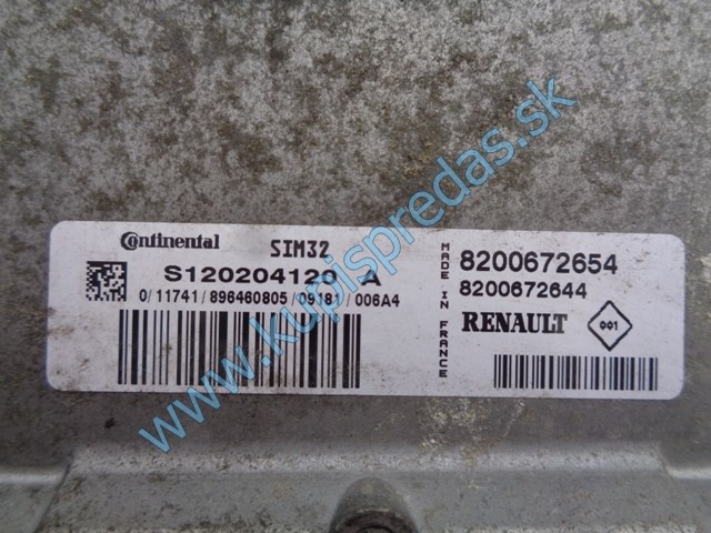 riadiaca jednotka motora na renault tháliu II, 8200672654